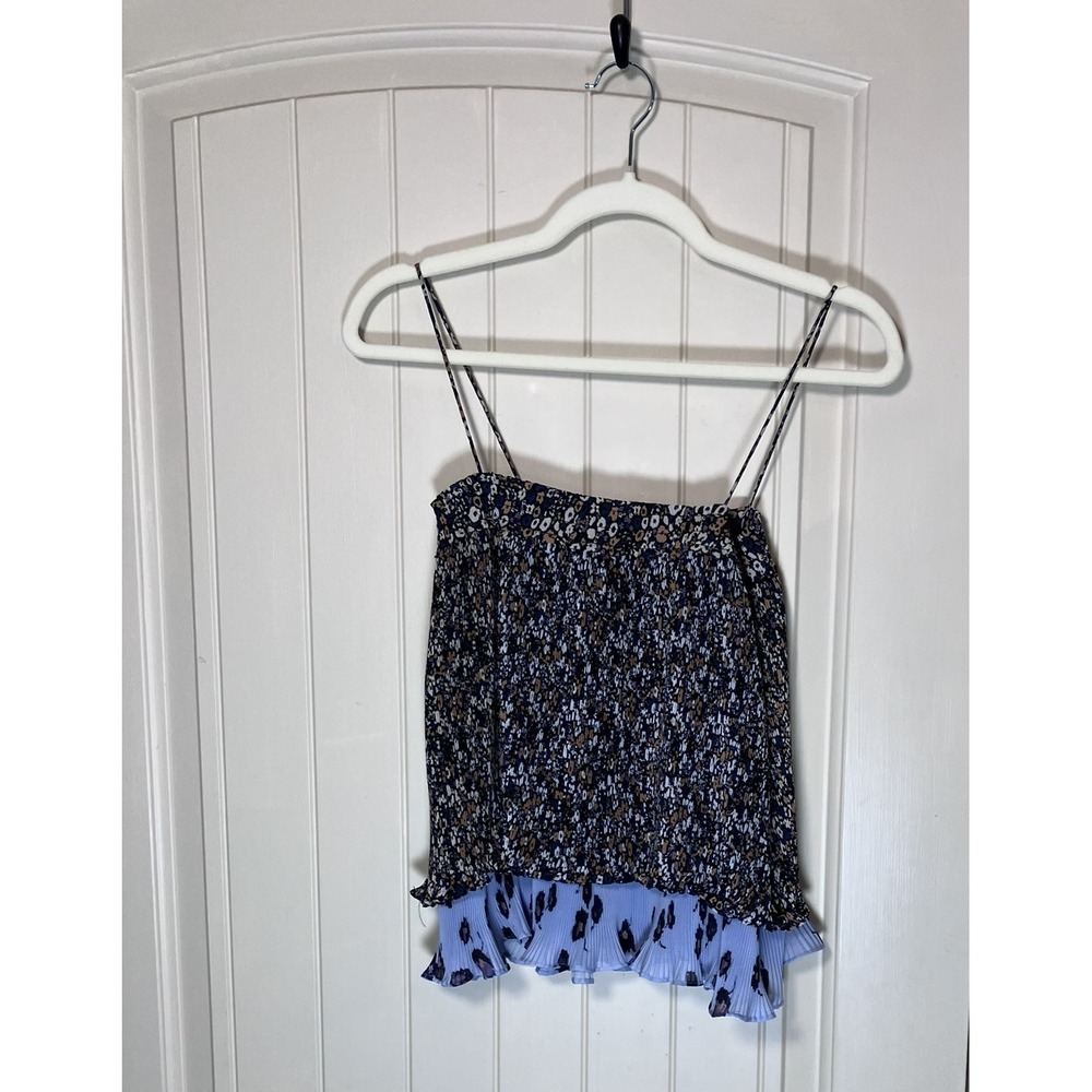 Derek Lam 10 Crosby Floral Pleated Cami Top Size 2 Convertible Mini Skirt Ruffle